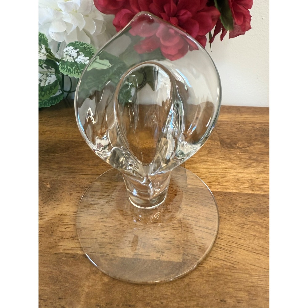 Vintage Clear Jack in the Pulpit Glass Vase MCM Pedestal Art‎ Glass Decorative